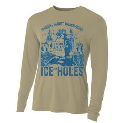Funny Penguins Against Authoritarian Ice Holes Sarcastic Cooling Performance Long Sleeve Crew