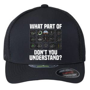 Funny Pilot Art Men Women Aviation Airline Pilot Instruments Flexfit Unipanel Trucker Cap