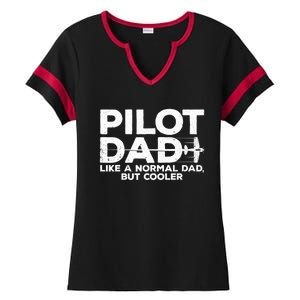 Funny Pilot Art For Dad Aviation Airplane Aircraft Pilot Ladies Halftime Notch Neck Tee