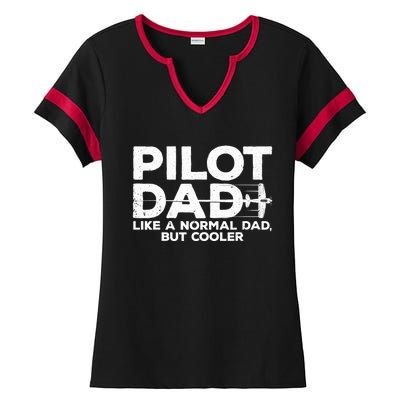 Funny Pilot Art For Dad Aviation Airplane Aircraft Pilot Ladies Halftime Notch Neck Tee