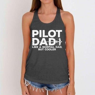 Funny Pilot Art For Dad Aviation Airplane Aircraft Pilot Women's Knotted Racerback Tank