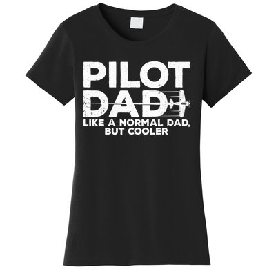 Funny Pilot Art For Dad Aviation Airplane Aircraft Pilot Women's T-Shirt