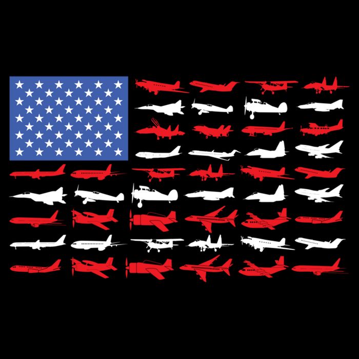Funny Pilot Airplane American Flag Plane Aviation Gift 1 Baby Bodysuit