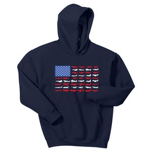 Funny Pilot Airplane American Flag Plane Aviation Gift 1 Kids Hoodie