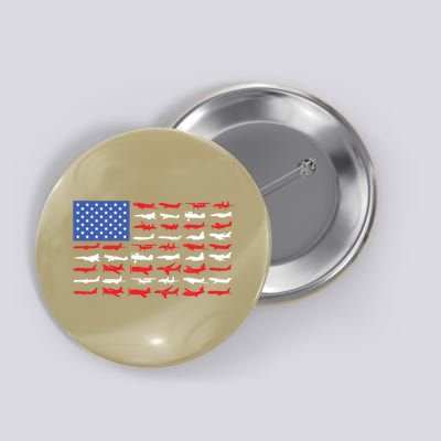 Funny Pilot Airplane American Flag Plane Aviation Gift 1 Button