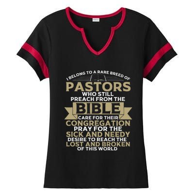 Funny Pastor Appreciation Gift Christian Preacher Ladies Halftime Notch Neck Tee