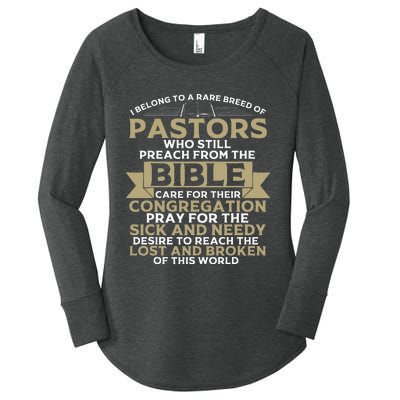 Funny Pastor Appreciation Gift Christian Preacher Women's Perfect Tri Tunic Long Sleeve Shirt