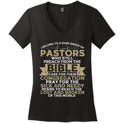 Funny Pastor Appreciation Gift Christian Preacher Women's V-Neck T-Shirt