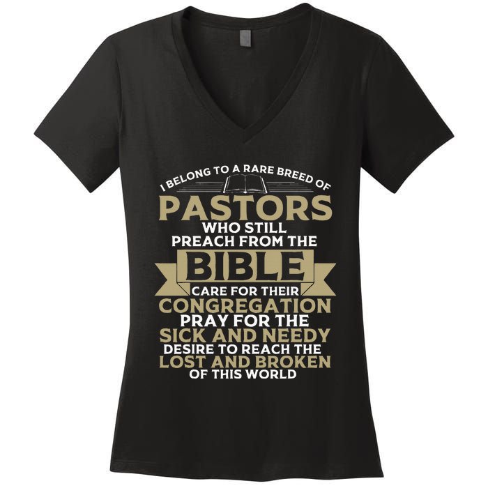 Funny Pastor Appreciation Gift Christian Preacher Women's V-Neck T-Shirt