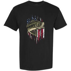 Fishing Pole American Flag gift for Patriotic Fisherman Garment-Dyed Heavyweight T-Shirt