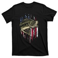 Fishing Pole American Flag gift for Patriotic Fisherman T-Shirt