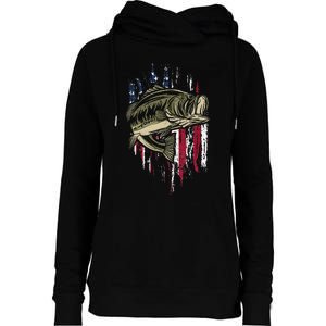 Fishing Pole American Flag gift for Patriotic Fisherman Womens Funnel Neck Pullover Hood