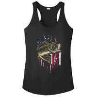 Fishing Pole American Flag gift for Patriotic Fisherman Ladies PosiCharge Competitor Racerback Tank