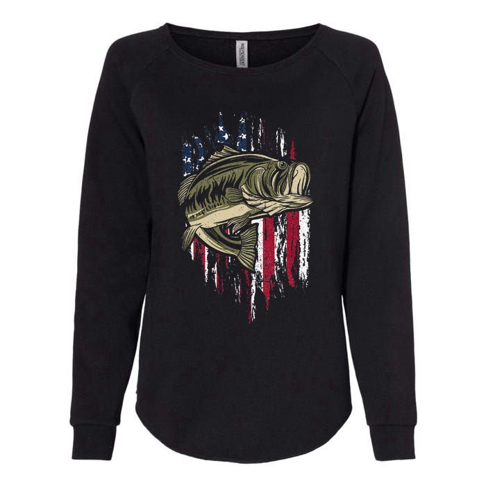 Fishing Pole American Flag gift for Patriotic Fisherman Womens California Wash Sweatshirt