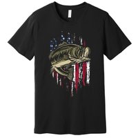 Fishing Pole American Flag gift for Patriotic Fisherman Premium T-Shirt