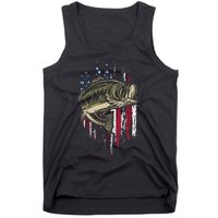 Fishing Pole American Flag gift for Patriotic Fisherman Tank Top