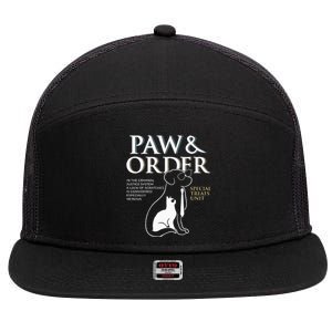 Funny Paw And Order Special Treats Unit Training 7 Panel Mesh Trucker Snapback Hat