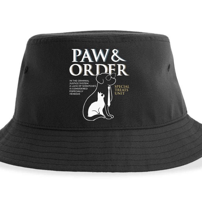 Funny Paw And Order Special Treats Unit Training Sustainable Bucket Hat