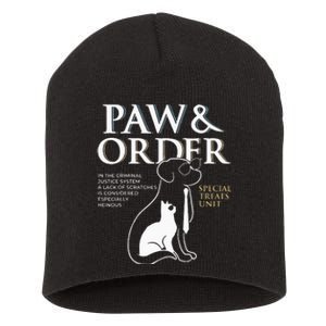 Funny Paw And Order Special Treats Unit Training Short Acrylic Beanie