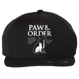 Funny Paw And Order Special Treats Unit Training Wool Snapback Cap