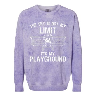 Funny Pilot Art For Airplane Pilot Aviation Colorblast Crewneck Sweatshirt