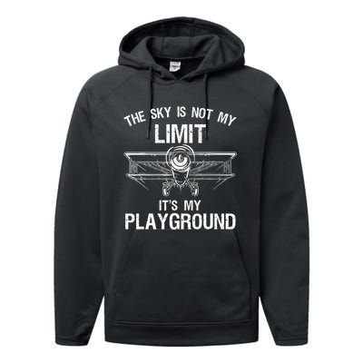 Funny Pilot Art For Airplane Pilot Aviation Performance Fleece Hoodie