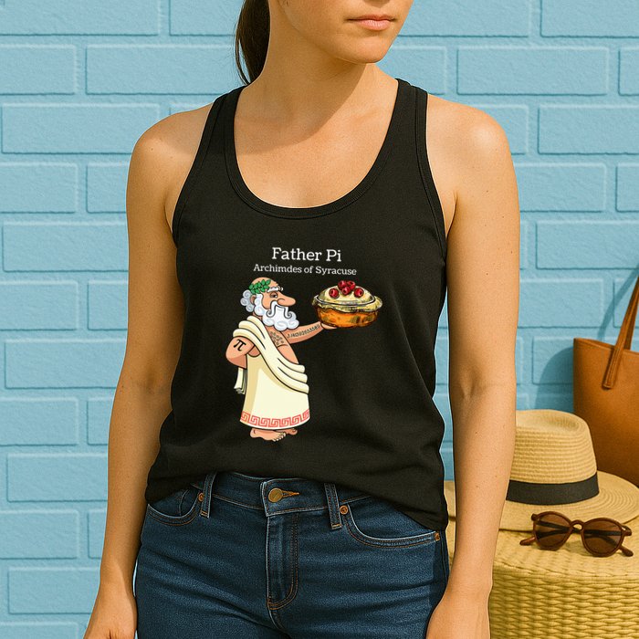 Father Pi Archemedies Syracuse Pi Tattoo Pi Symbol Numbers Womens Tank Top