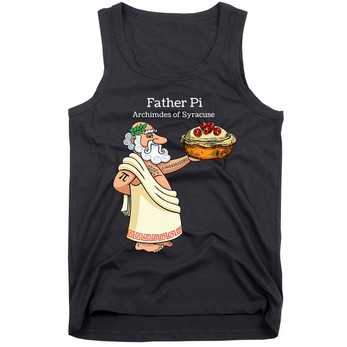 Father Pi Archemedies Syracuse Pi Tattoo Pi Symbol Numbers Tank Top