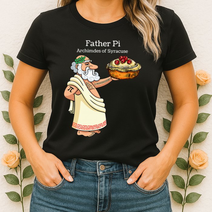 Father Pi Archemedies Syracuse Pi Tattoo Pi Symbol Numbers Womens T-Shirt