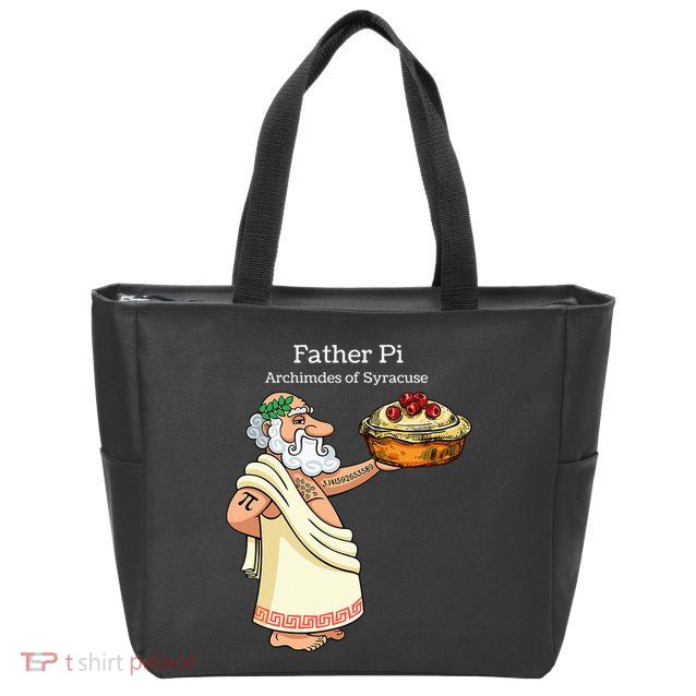 Father Pi Archemedies Syracuse Pi Tattoo Pi Symbol Numbers Zip Tote Bag