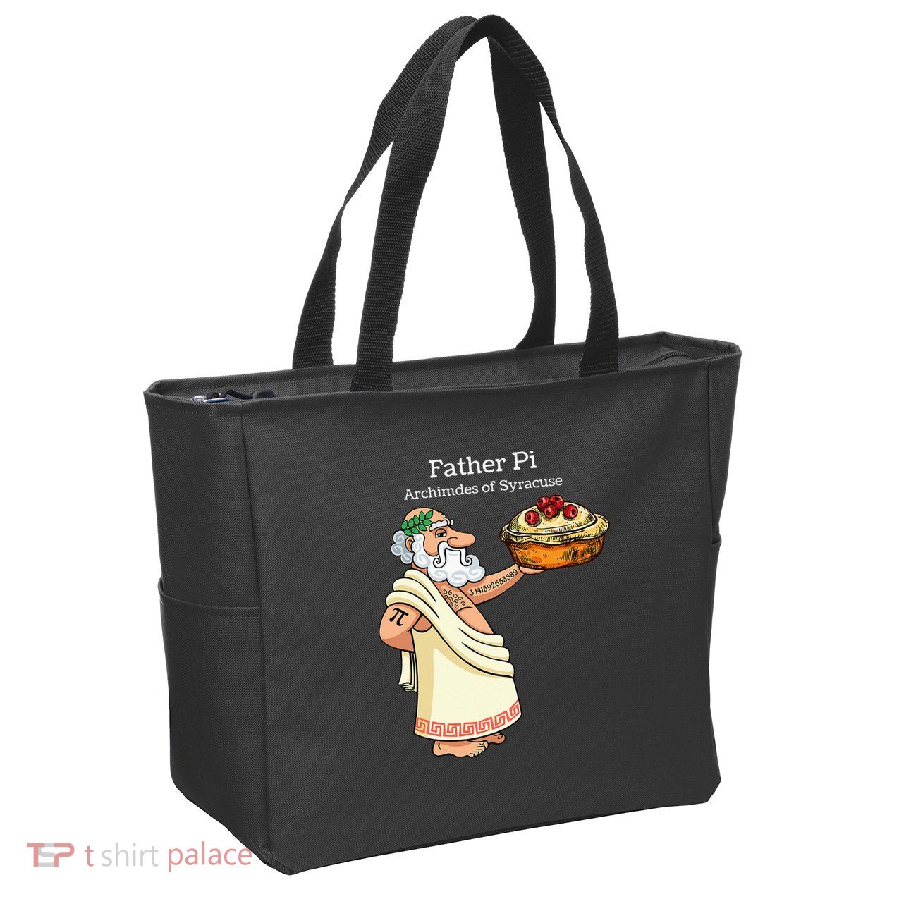 Father Pi Archemedies Syracuse Pi Tattoo Pi Symbol Numbers Zip Tote Bag