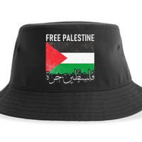 Free Palestine Arabic Palestine Gaza Jerusalem Support Sustainable Bucket Hat