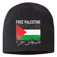 Free Palestine Arabic Palestine Gaza Jerusalem Support Sustainable Beanie