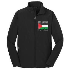 Free Palestine Arabic Palestine Gaza Jerusalem Support Core Soft Shell Jacket