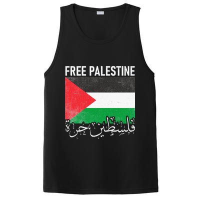 Free Palestine Arabic Palestine Gaza Jerusalem Support PosiCharge Competitor Tank
