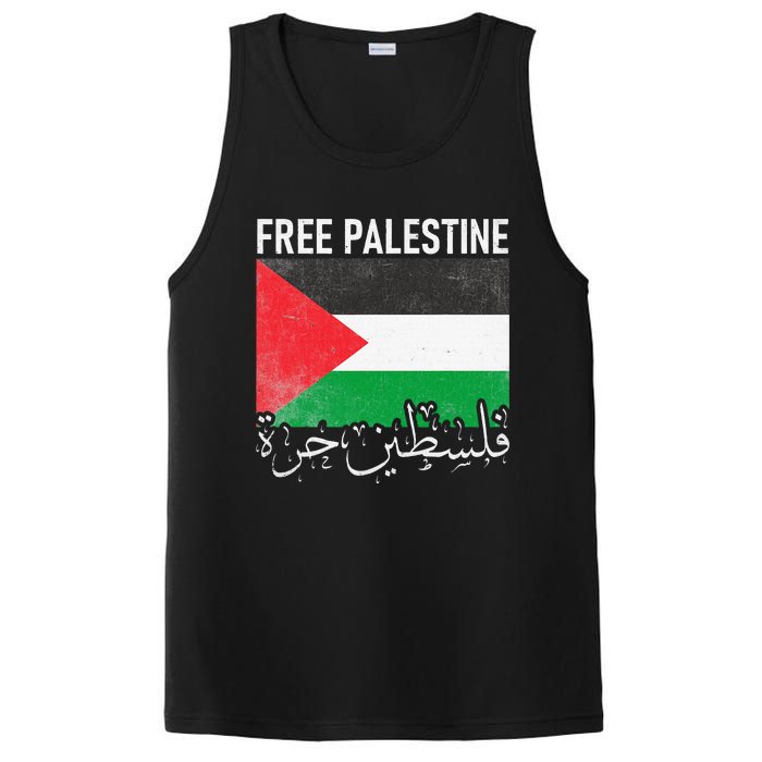 Free Palestine Arabic Palestine Gaza Jerusalem Support PosiCharge Competitor Tank