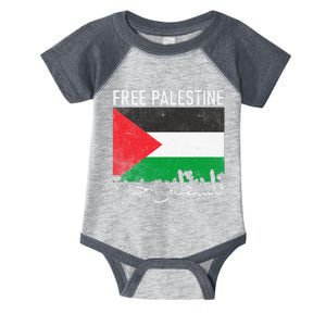 Free Palestine Arabic Palestine Gaza Jerusalem Support Infant Baby Jersey Bodysuit