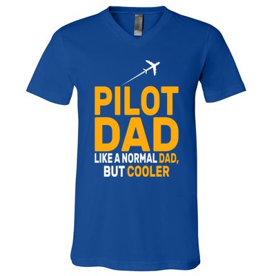 Funny Pilot Art For Dad Pilot Aviation Airplane Humor Pilot Gift V-Neck T-Shirt