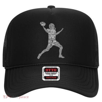 Football Player American Football High Crown Mesh Back Trucker Hat