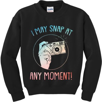 Funny Photography Art For Camera Gag Photographer Kids Sweatshirt