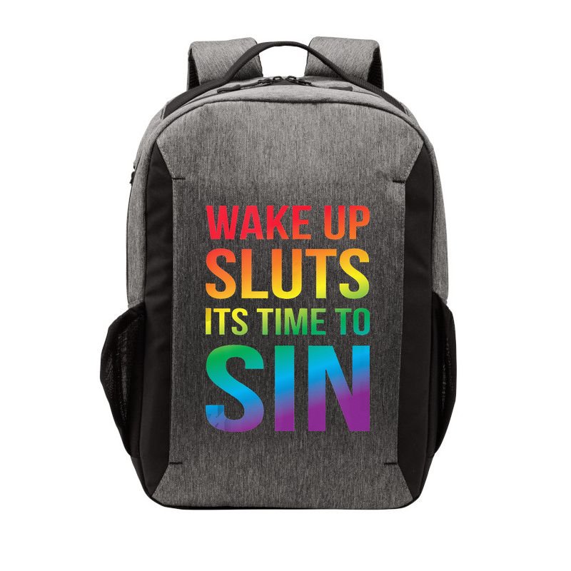 Funny PRIDE Adult Wake Up Sluts Its Time To Sin LGBTQ Vector Backpack
