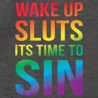Funny PRIDE Adult Wake Up Sluts Its Time To Sin LGBTQ Vector Backpack