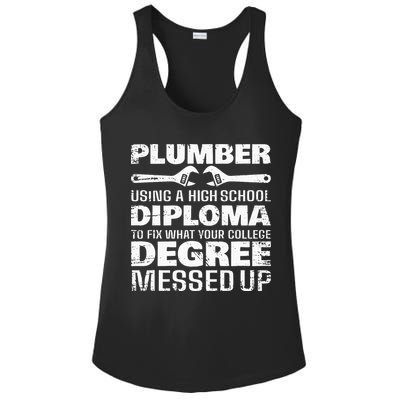 Funny Plumber Art For  Pipefitter Pipe Plumber Ladies PosiCharge Competitor Racerback Tank