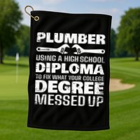 Funny Plumber Art For  Pipefitter Pipe Plumber Golf Towel