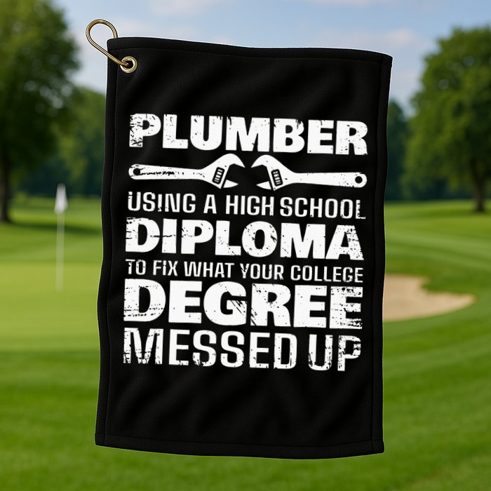 Funny Plumber Art For  Pipefitter Pipe Plumber Golf Towel