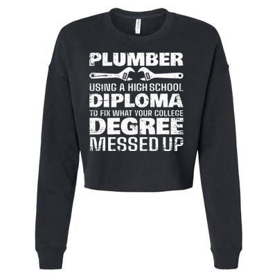 Funny Plumber Art For  Pipefitter Pipe Plumber Cropped Pullover Crew