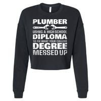 Funny Plumber Art For  Pipefitter Pipe Plumber Cropped Pullover Crew
