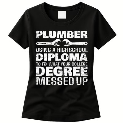 Funny Plumber Art For  Pipefitter Pipe Plumber Womens T-Shirt