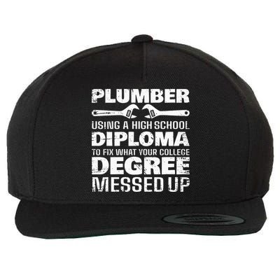 Funny Plumber Art For  Pipefitter Pipe Plumber Wool Snapback Cap