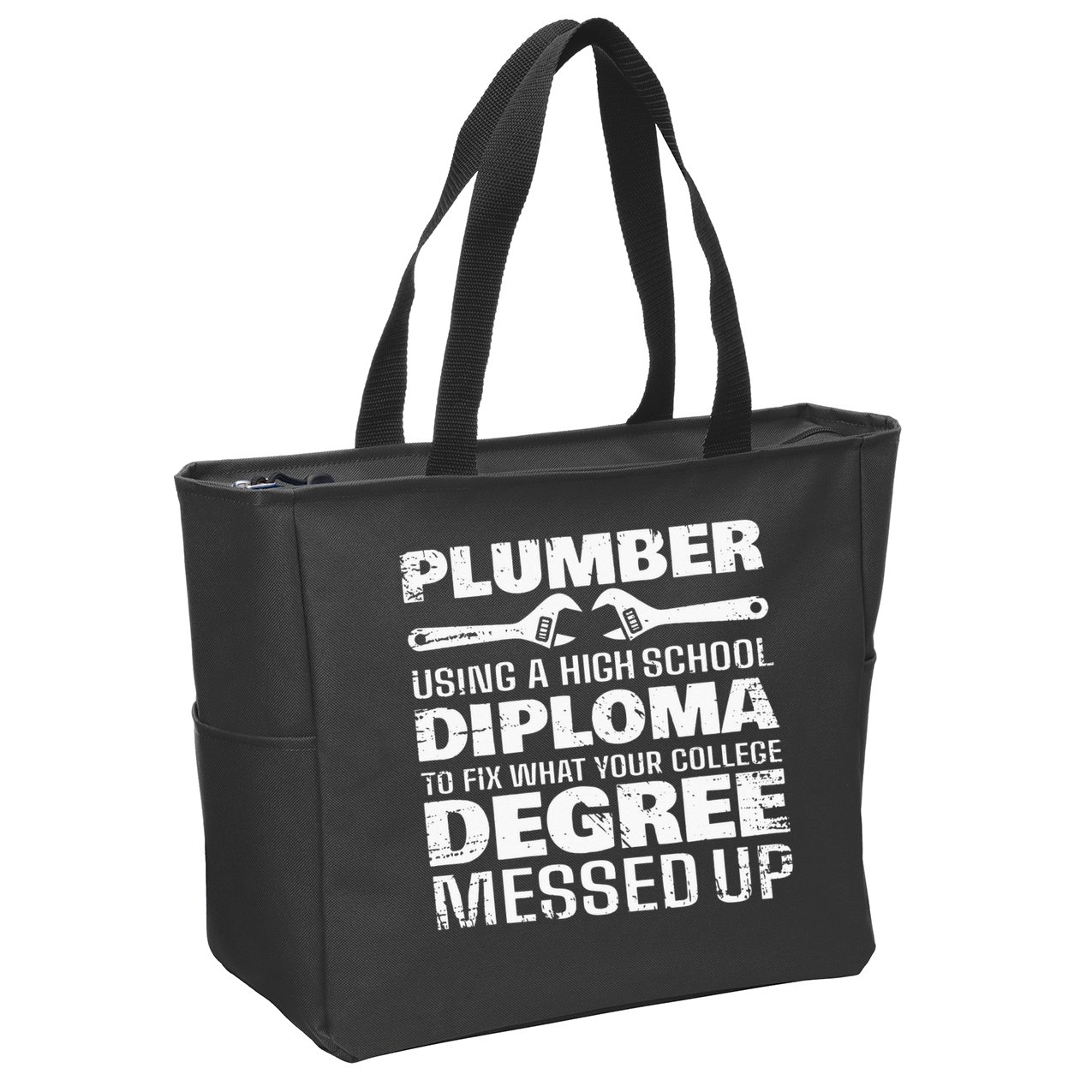 Funny Plumber Art For  Pipefitter Pipe Plumber Zip Tote Bag